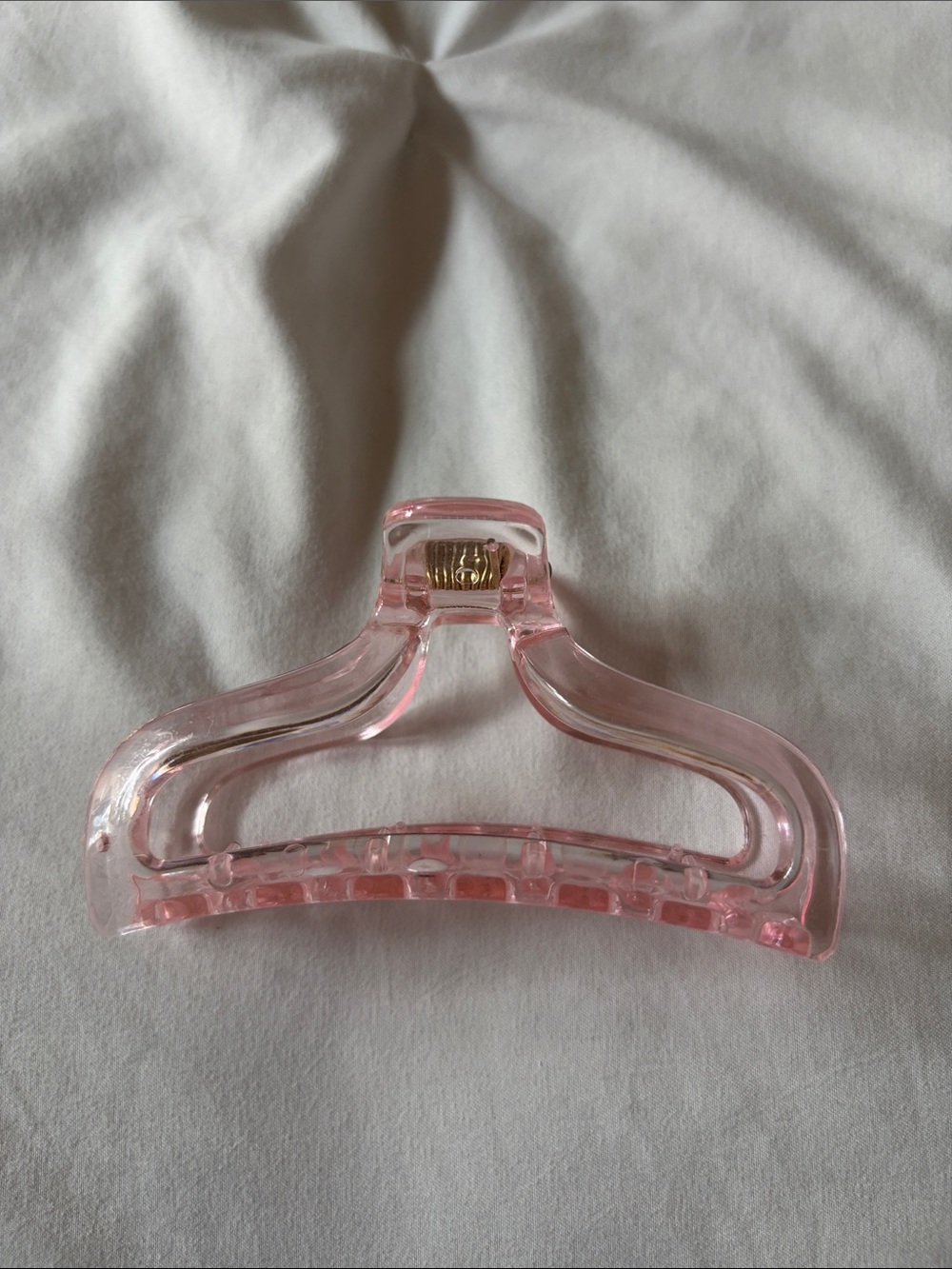 Translucent Pink Acrylic Hair Claw Clip - Sleek Everyday Hold